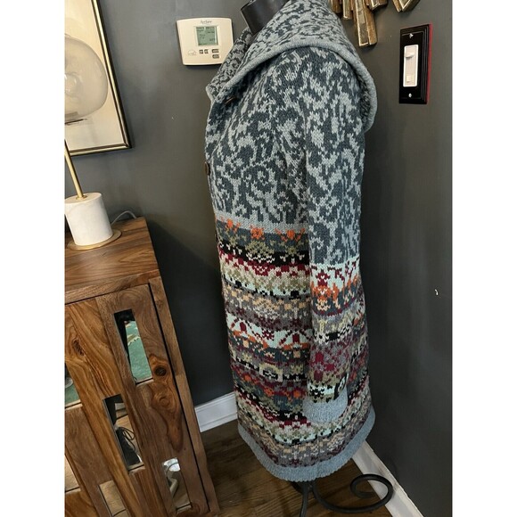 Sundance Cardigan Sweater Coat Nouveau Copenhagen Lambswool Fair Isle duster M - Picture 6 of 7